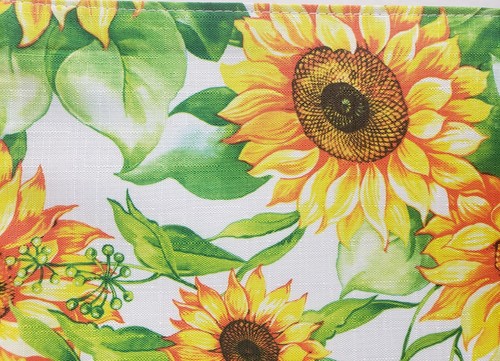 Set of 3 Kitchen Fabric Thin Placemats (11"x17") SUNFLOWERS with brown back, GR - Picture 6 of 12