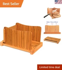 Foldable Bamboo Bread Cutter with 3 Groove Sizes - For Perfectly Sliced Bread