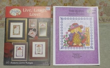 2 Cross Stitch Live Love Laugh The Queen Bee Red Hat 