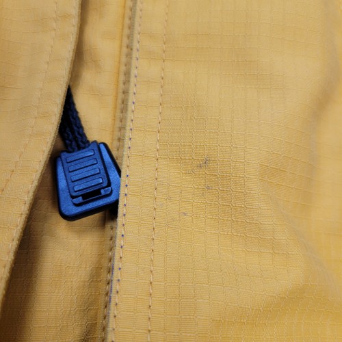 LL BEAN Vintage Men's Gore-Tex Jacket Size L Yellow Blue Full Zip Hooded Nylon - Picture 12 of 12