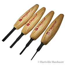 Flexcut #MT100 4-Piece Chisel Micro Tool Set