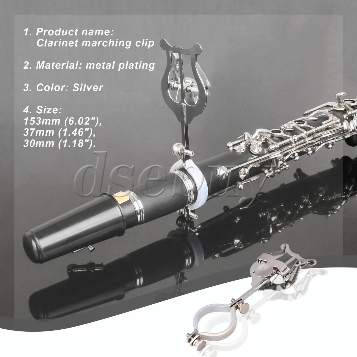 20Pcs Clarinet Marching Lyre Music Clamp on Holder Large Clarinet