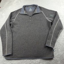Kuhl Sweater Mesn XL Gray Alfpaca 1/4 Zip Pullover Fleece Shoulder Pocket GORP