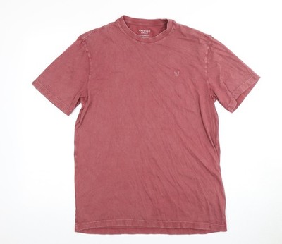 American Eagle Herren T-Shirt rot Small Rundhalsausschnitt