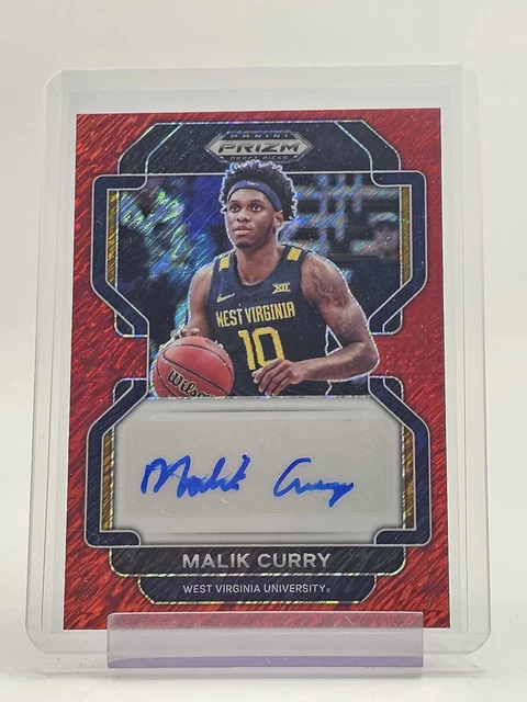MALIK CURRY 2022-23 PRIZM DRAFT PICKS RED WAVE AUTO /9 #DP-CUR WVU Q5167