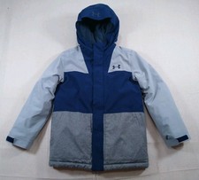 Under Armour Coldgear Storm Jacket Youth M Navy Gray Colorblock Insulated Hoodie
