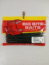 Big Bite Baits Straight Magnum Worm Red Bug 7pk Soft Plastic Finesse Bass Lure