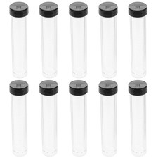 10 Pcs Small Storage Tube Sealed Clear Plastic Cylinder Container Bottle with