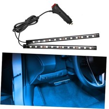 Car LED Strip Light, 12V 24 LED Vehicle Interior Cigarette Lighter Ice Blue