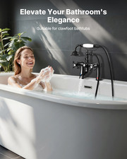 Clawfoot Tub Faucet, Deck Mount Bathtub Faucets with Handheld Shower, Vintage O