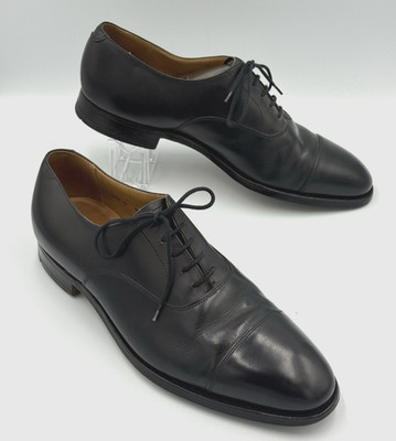 Shipton & Heneage Mens Black Leather Cap Toe Brogue Oxfords Size 8E
