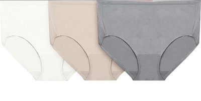 New Fit For Me Women 3 Pack Cotton Briefs Assorted Styles Plus Sizes 9, 10 & 13