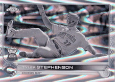 2022 Topps Chrome Sonic - Tyler Stephenson #63 Black & White RayWave Refractor