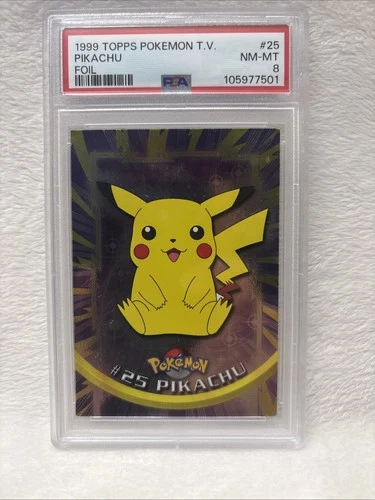 1999 Topps Pokemon TV #25 PIKACHU PSA 8 NM-MT