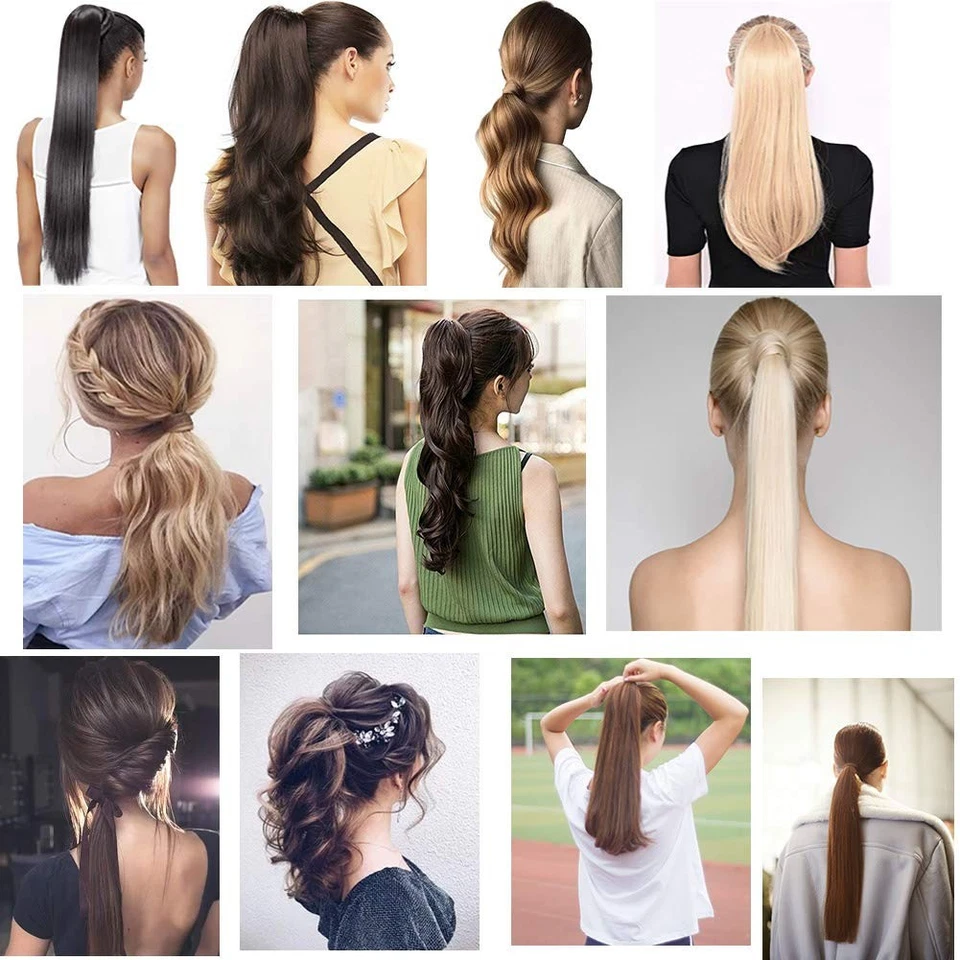 100g Clip in Ponytail Echthaar Extensions Wrap Around Pony Tail Haarverlängerung - Bild 2 von 4