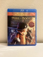 Puss In Boots Last Wish Blu Ray  DVD - Animated Adventure Family Kids