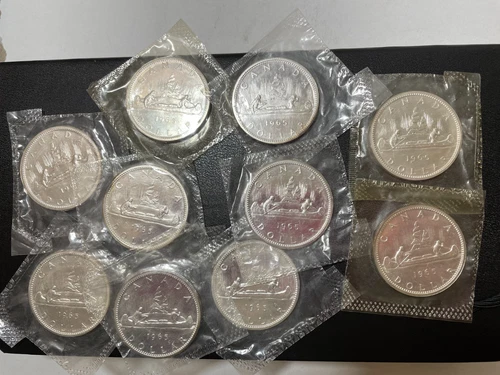 Ten Canada 80% Silver Proof Like Silver Dollars