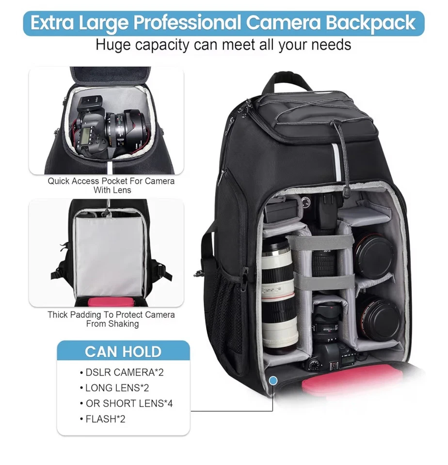 Endurax Camera Backpack Drone Large DSLR/SLR Mirrorless Camera Bag Photograph... - Image 2 of 4