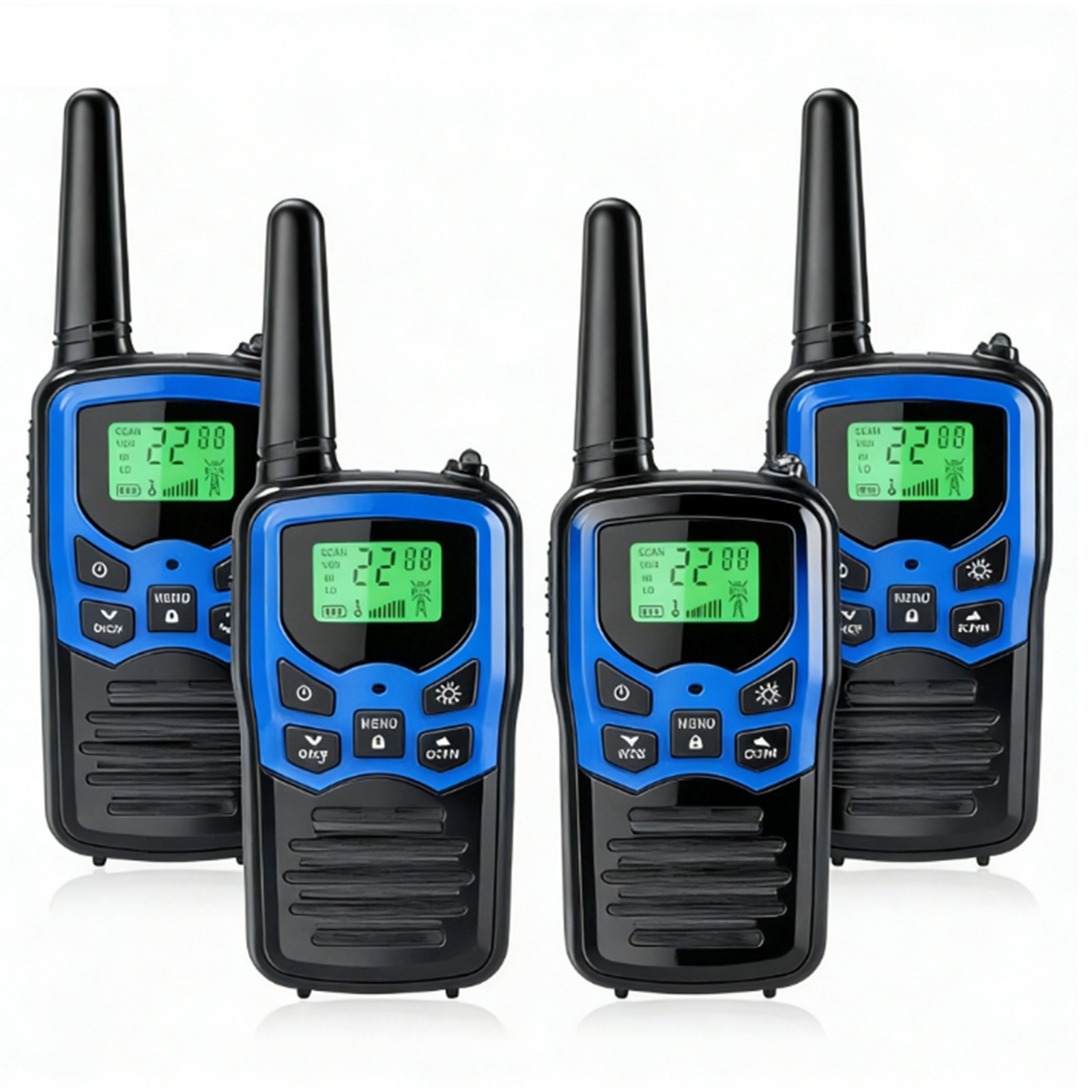 2/4-Pack Long Range Walkie Talkie Two-Way Radios LCD Display For Hiking Camping