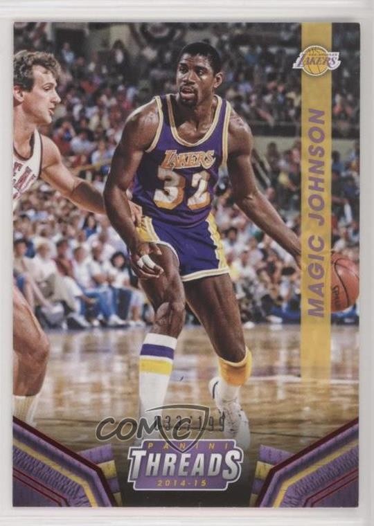 2014-15 Panini Threads Century Proof Red 33/199 Magic Johnson #123 HOF 5r6