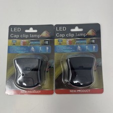 2 X Rohs LED Cap Clip Light - Light- W/ Hat Clip And Batteries