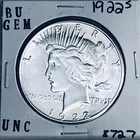 1922 S BU GEM PEACE SILVER DOLLAR UNC MS+ GENUINE U.S. MINT RARE COIN 8727