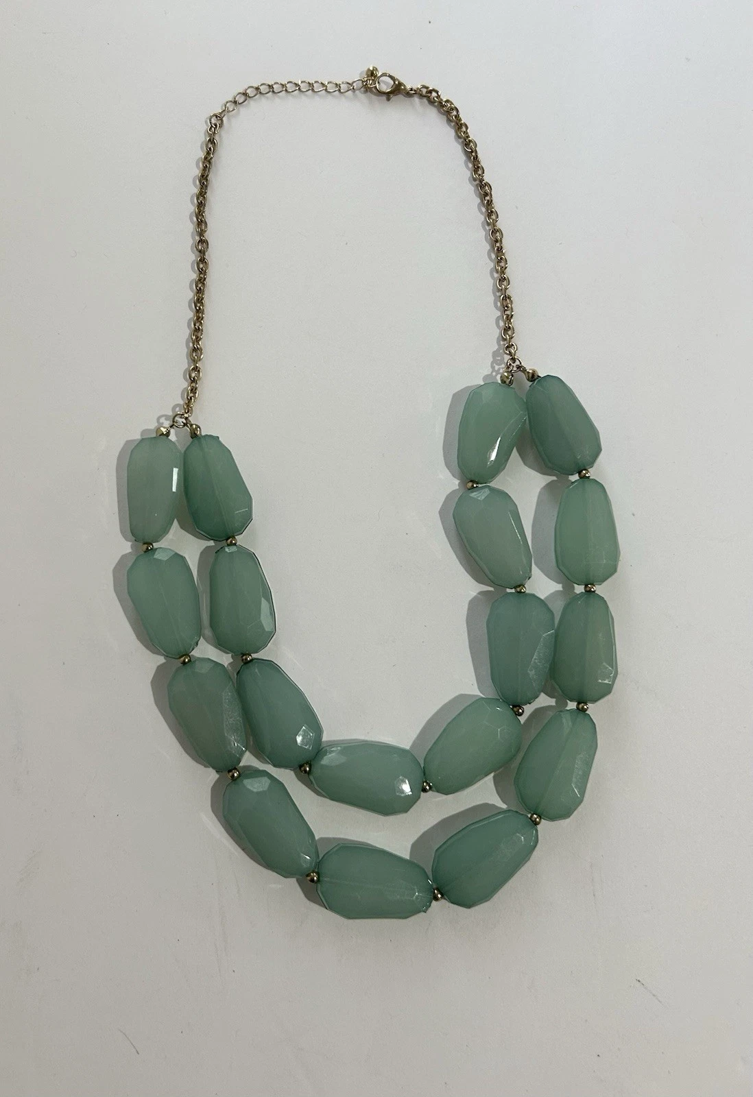 VETEMENTS Collana bavaglino doppio strato pietre verdi cascata usata in ottime condizioni pezzo accento