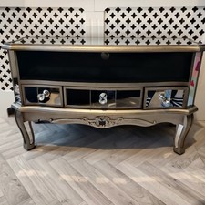 Mirrored Tv Unit Argent Mirrored French Petite Television Stand 92cm