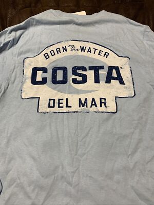 NWT Costa long sleeve T, men's S, blue, polyester