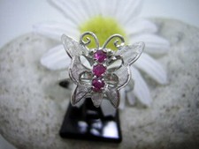 RUBIN SCHMETTERLINGS RING IN 925 STERLING SILBER SONDERPREIS VERS.GRÖßEN X1676