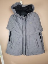 Lacoste Hooded Quilted Wool Blend Poncho Cape