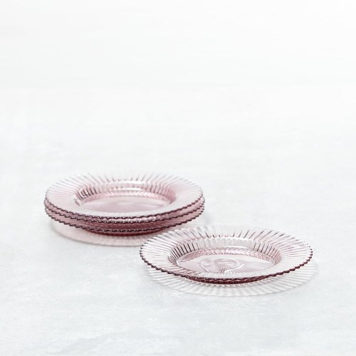 Fortessa Archie Glass 12 Piece Dinnerware Set Service for 4 Pink Translucent NEW - Picture 3 of 4