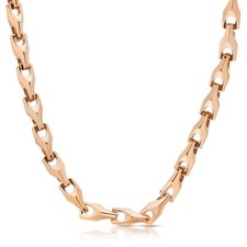 HEAVY BIKER TUNGSTEN CARBIDE NECKLACE ROSE GOLD - FREE SHIPPING
