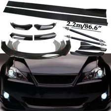 For 06-08 IS250 IS350 Front Bumper Lip Spoiler Side Skirts+Rear+Glossy Black