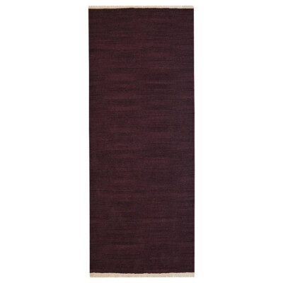 Eco-Friendly Hand Woven Flat Weave Kilim Wool Area Rug Solid Plum  BBD00111