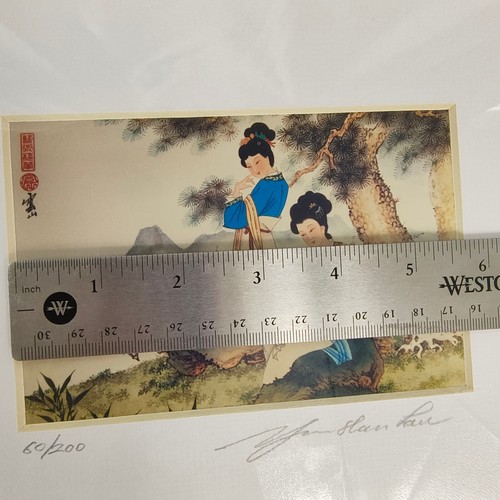 Vintage Chinese Geishas Art Print Signed Yun Shan Lau Numbered 60/200 - Picture 24 of 24