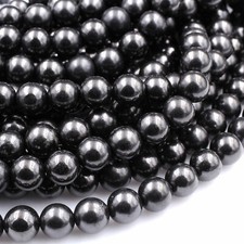 Genuine Natural Shungite 6mm 8mm 10mm Round Beads High Quality Strand 15"