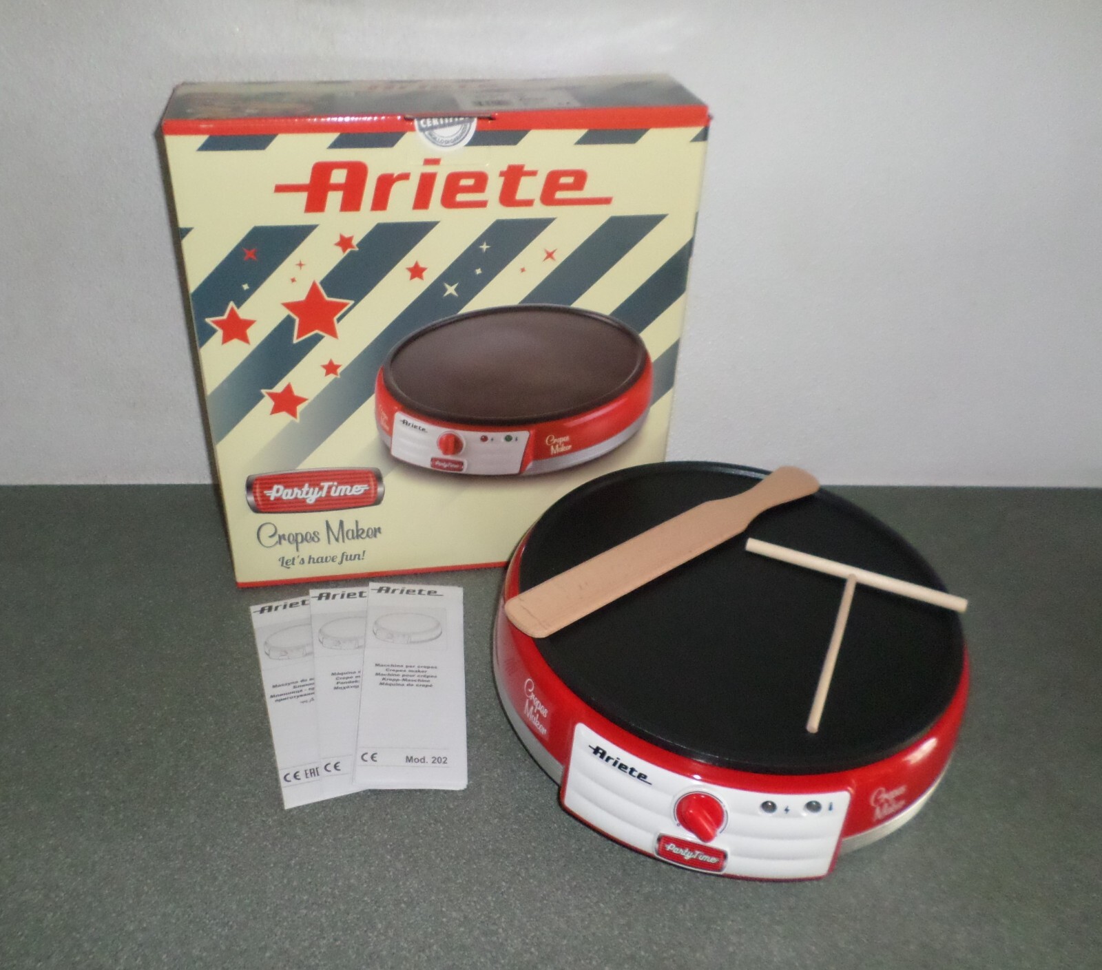 Crepiera Ariete 202 Party Time | Estetica 50s e Performance 1000W