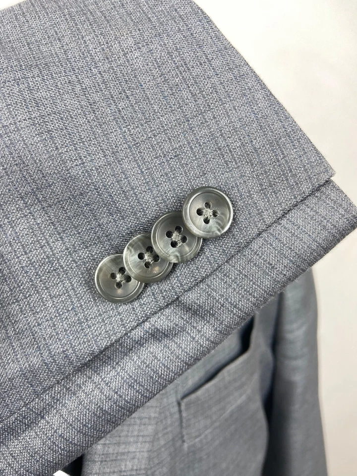 KENNETH COLE REACTION Mens 42R Gray Check Soft 2 Piece Suit W/ Dress Pants 35x32 - Image 4 of 4