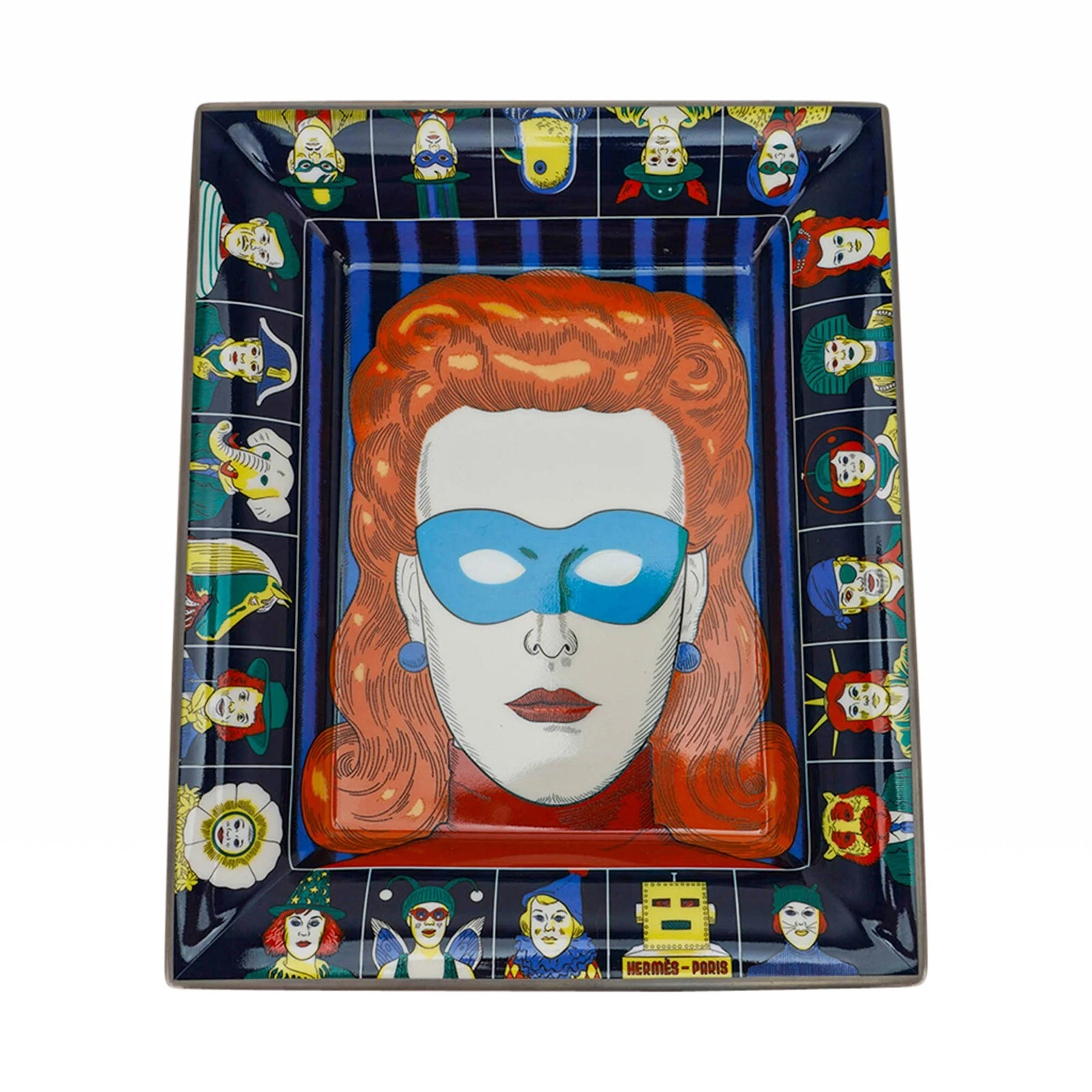 HERMÈS Vassoio cambio codice abito Hermes porcellana marina nuovo con scatola
