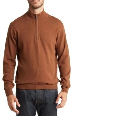 Rodd & Gunn Wool Cashmere Sweater Queenstown Long Sleeve Zip Brown size XL new