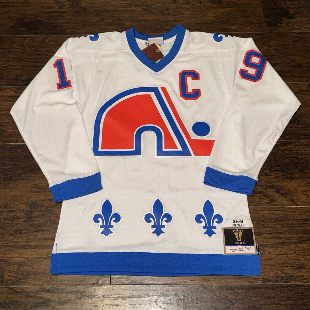 Joe Sakic Quebec Nordiques 1994-95 Mitchell Ness NHL Retro Blue