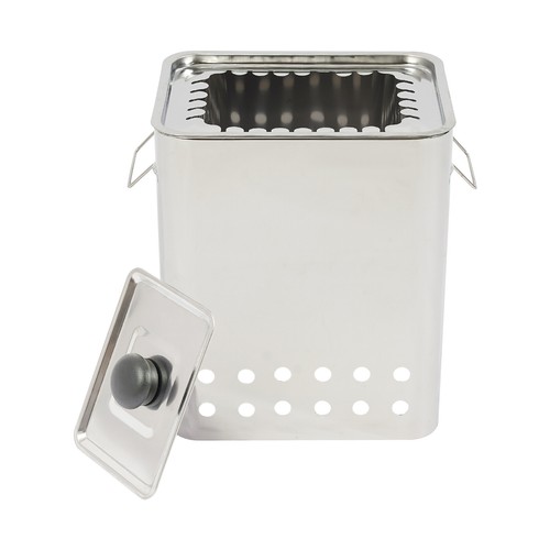 Barbecue quadrato portatile da appendere in acciaio inox argento - Foto 8 di 16