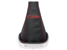 SCHALTMANSCHETTE FÜR OPEL CORSA D 2006-2014 SCHALTSACK STICKEREI FADEN ROT