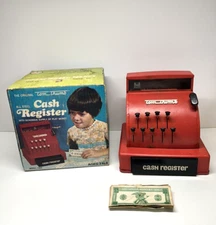 Vintage Tom Thumb Metal All Steel Toy Cash Register With Original Box Model 1544