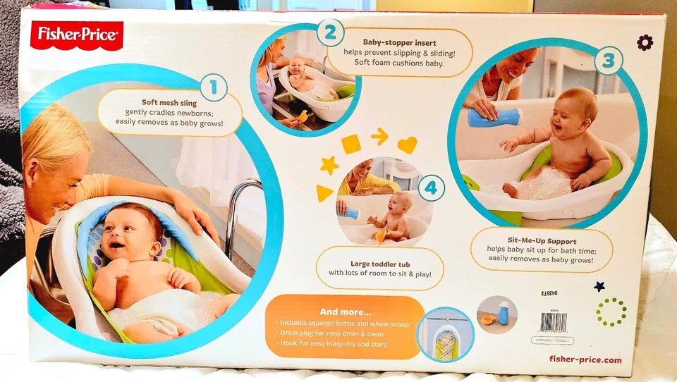 Fisher-Price CHM32 Bath Tub - Green/White - Image 4 of 4