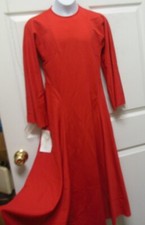 Praisewear Liturgical Red Long Bell Sleeve dress zipper back Praise dress