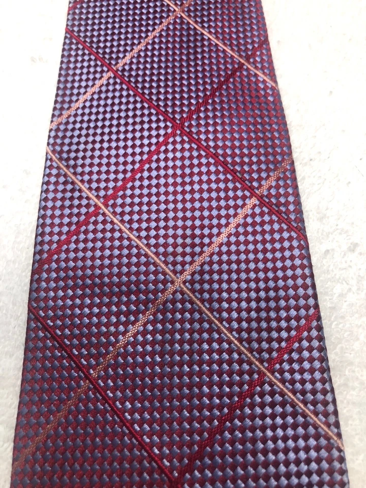 TIMOTHY EVEREST CORBATA HOMBRE BORGOÑA CON AZUL DORADO ROJO 3,5 X 61 Foto 3 de 4