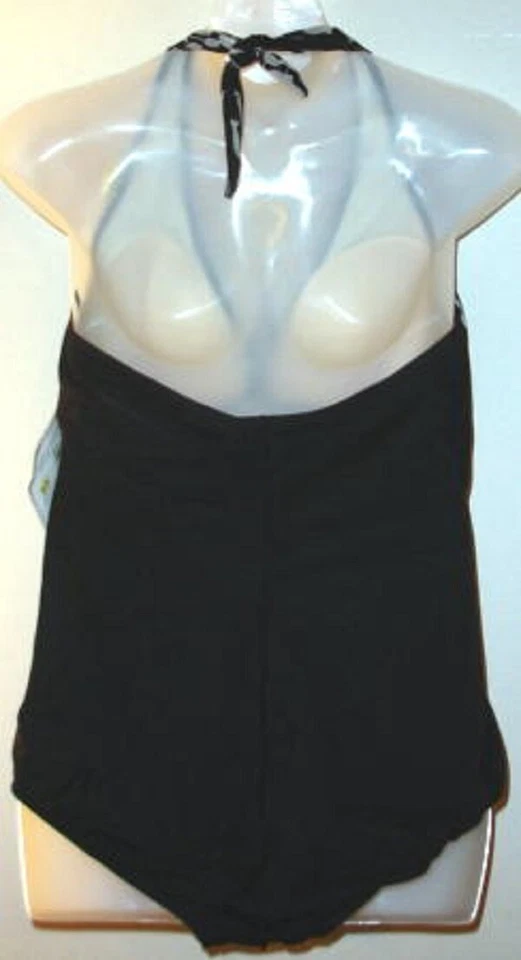 NUEVO/NUEVO CON ETIQUETAS Traje de Baño It Figures 24w TUMMY THINNER Negro Blanco Drapeado Tanque Talla Grande Foto 2 de 2