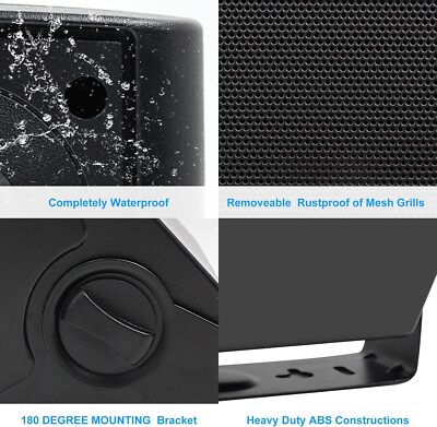 Casse Da Esterno Herdio 5.25" 300W Bluetooth Con Connessione Multipla Fino A 20 Unità, Impermeabili